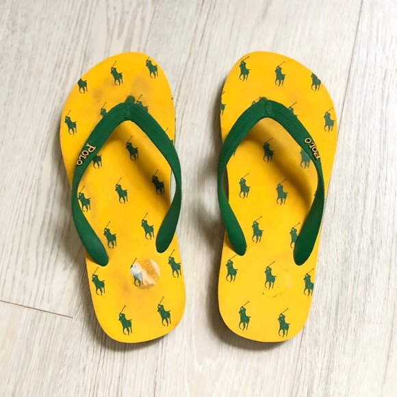 Polo by Ralph Lauren Shoes | Ralph Lauren Polo Sports Rubber Sandals Flip Flops | Color: Green/Yellow | Size: 7 | Agnieszkajas's Closet